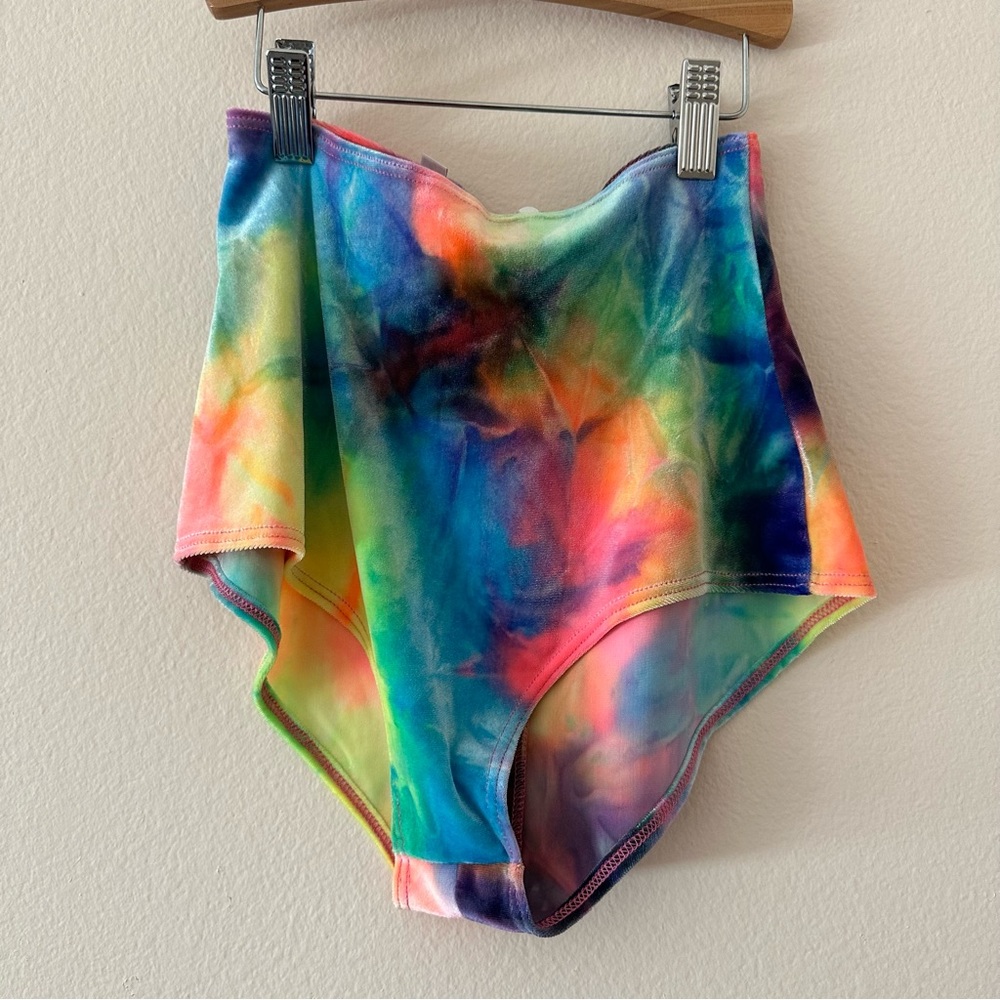 NWOT J. valentine rainbow tie dye raver bottoms // Size S/M